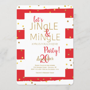 Jingle und Mingle Gold Confetti Einladung