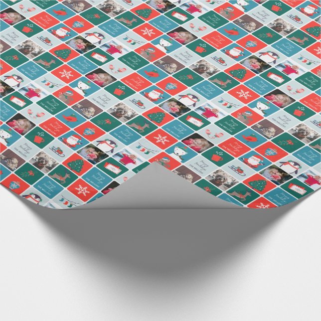 Jingle und Mingle Holiday Foto Giftwrap Geschenkpapier (Ecke)