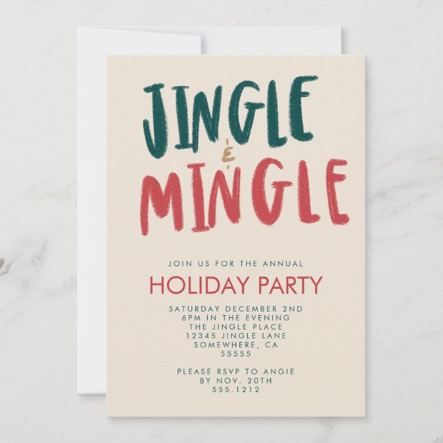 JINGLE UND MINGLE INVITE EINLADUNG (Vorderseite)