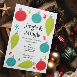 Jingle und Mingle Retro Christmas Party Einladung