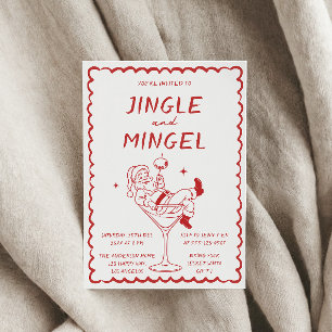 Jingle und Mingle Retro-Weihnachts-Cocktailparty Einladung