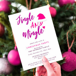 Jingle und mingle rosa script Christmas Party Einladung