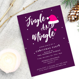 Jingle und mingle Skript Weihnachtszeit Party lila Einladung