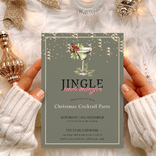 Jingle und Mingle Weihnachts-Cocktailparty Einladung