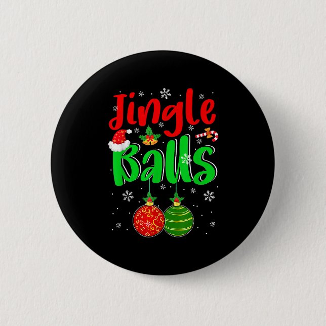Jingle Xmas Funny Joke Costume Men Adult Couple  Button (Vorderseite)