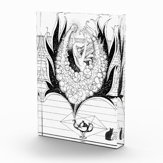 Jinn-Linienillustration Acrylblock Fotoblock (Rechts)