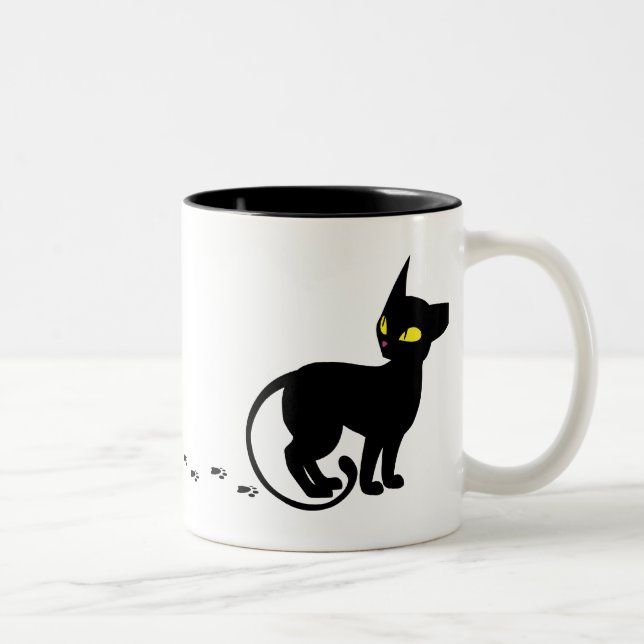 Jinx die Katzen-Tasse Zweifarbige Tasse (Rechts)