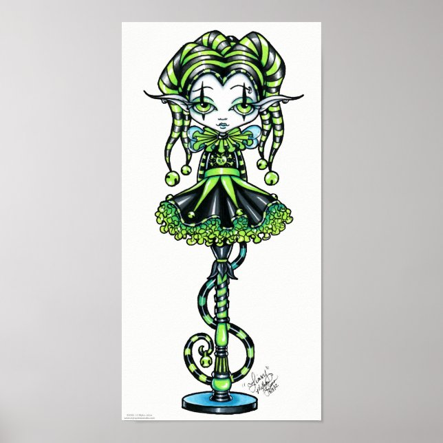 Jinxy Pixie Stick Green Jester Fairy Poster (Vorne)