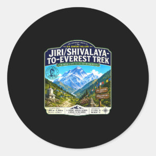 Jiri Shivalaya nach Everest Trek Vintage Berg Runder Aufkleber