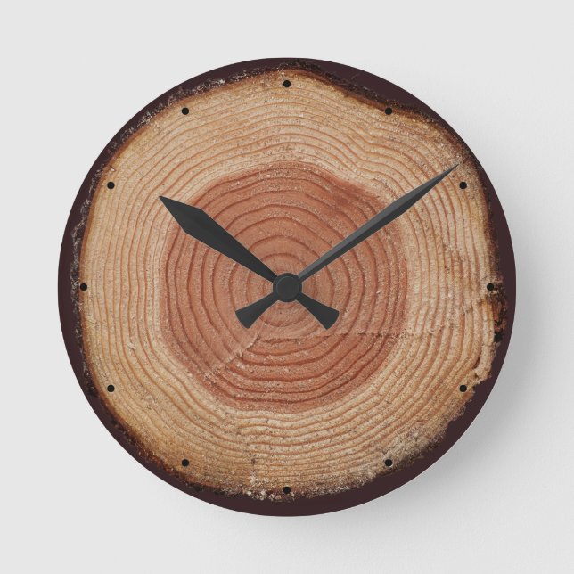 Jitaku Tree Rings Clock Runde Wanduhr (Vorderseite)