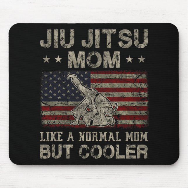 Jitsu Mama wie eine normale Mama, aber Cooler Mutt Mousepad (Vorne)