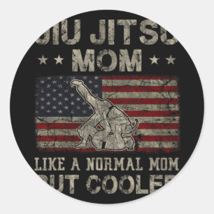 Jitsu Mama wie eine normale Mama, aber cooler Mutt Runder Aufkleber