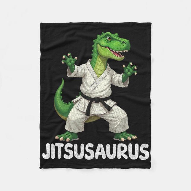 Jitsusaurus Dinosaur Karate Kampfsport Spaß Enthus Fleecedecke (Vorderseite)