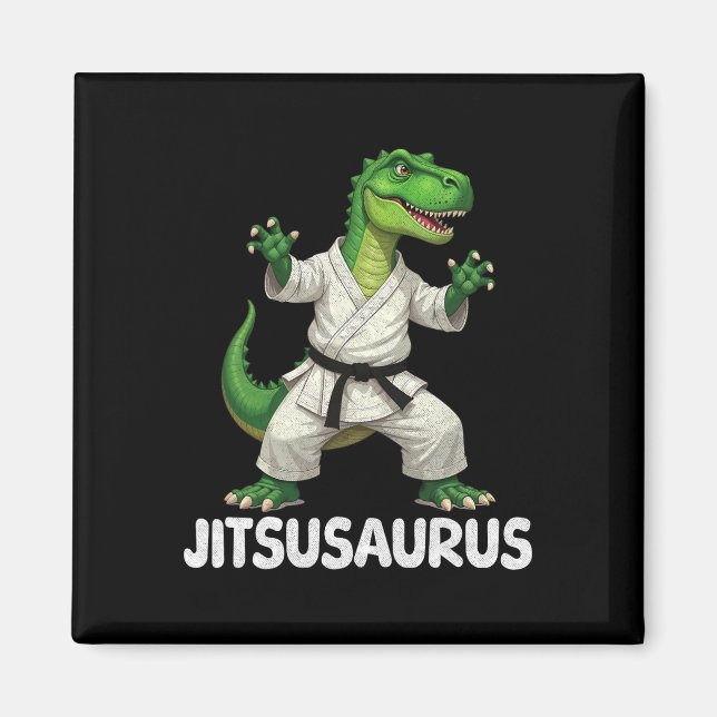 Jitsusaurus Dinosaur Karate Kampfsport Spaß Enthus Magnet (Vorne)