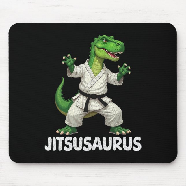 Jitsusaurus Dinosaur Karate Martial Arts Spaß Enth Mousepad (Vorne)