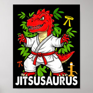 Jitsusaurus Lustiges Jiu Jitsu Trex MMA Brasiliani Poster