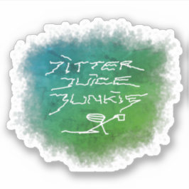 Jitter Juice Junkie - transparente Kaffeekunst. Aufkleber