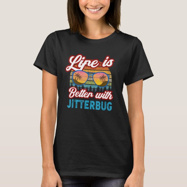 Jitterbug-Tänzer mit Jitterbug T-Shirt (Vorderseite)
