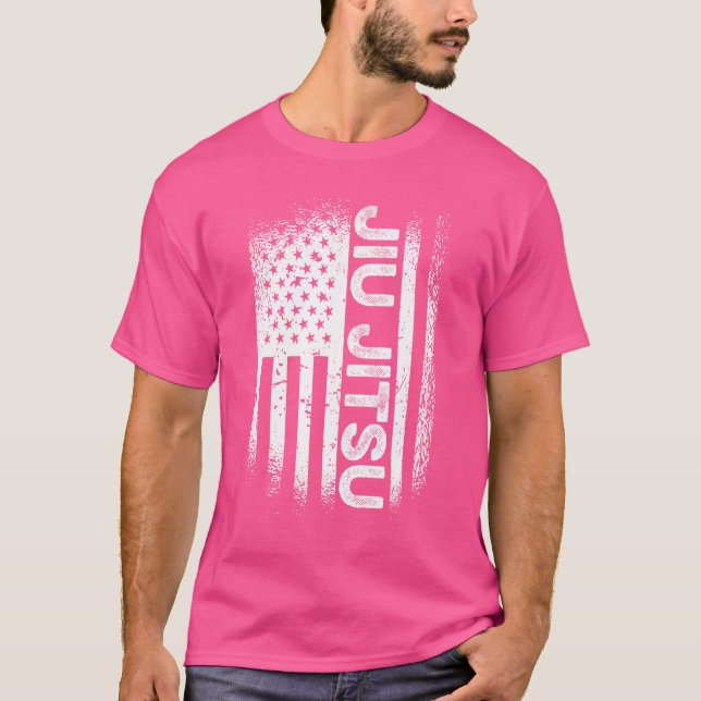 Jiu Jitsu American Flag Brazillian Ju Jitsu Men Ki T-Shirt (Vorderseite)