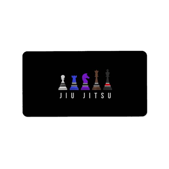 jiu jitsu Ausbildung Schach, Geschenk bjj mit Text Adressaufkleber (Vorne)