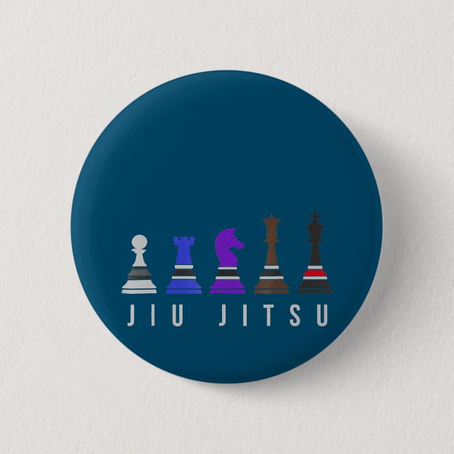 jiu jitsu Ausbildung Schach, Geschenk bjj mit Text Button (Vorderseite)