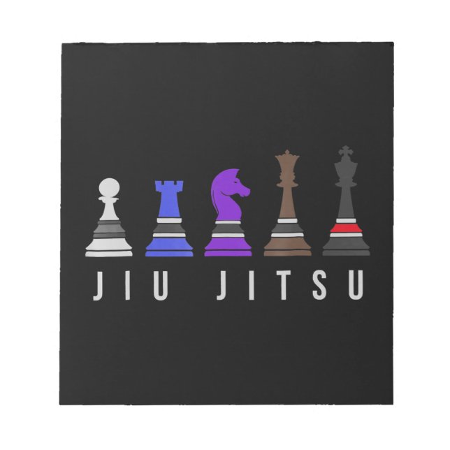 jiu jitsu Ausbildung Schach, Geschenk bjj mit Text Notizblock (Vorderseite)