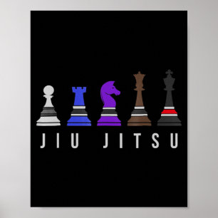 jiu jitsu Ausbildung Schach, Geschenk bjj mit Text Poster