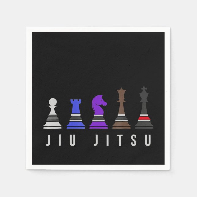 jiu jitsu Ausbildung Schach, Geschenk bjj mit Text Serviette (Vorderseite)