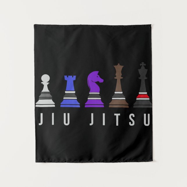 jiu jitsu Ausbildung Schach, Geschenk bjj mit Text Wandteppich (Vorderseite)