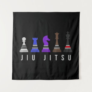 jiu jitsu Ausbildung Schach, Geschenk bjj mit Text Wandteppich