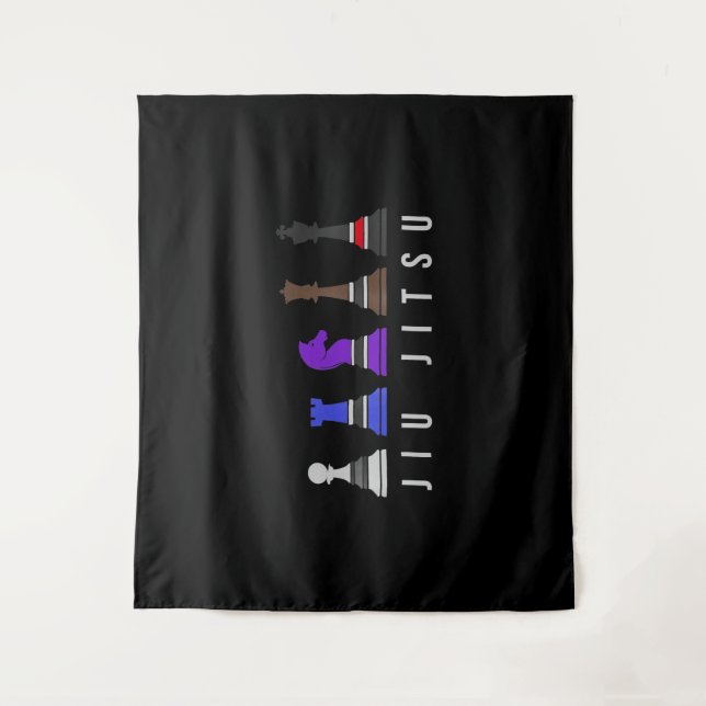 jiu jitsu Ausbildung Schach, Geschenk bjj mit Text Wandteppich (Vorderseite)