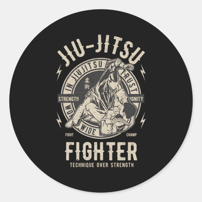 Jiu Jitsu Bjj Brasilian Jiu Jitsu Runder Aufkleber (Vorderseite)