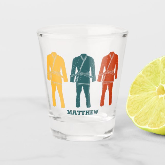 Jiu Jitsu BJJ Gi Uniform Personalisiert Schnapsglas (Vorderseite)