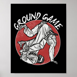 Jiu Jitsu Bjj Ground Game Retro Vintag Poster