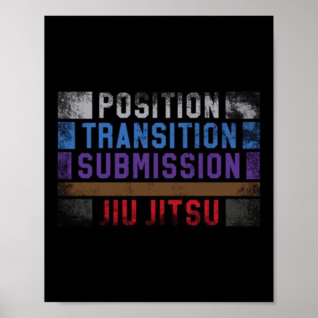 Jiu Jitsu Bjj Positionstransmission Jiu Poster (Vorne)