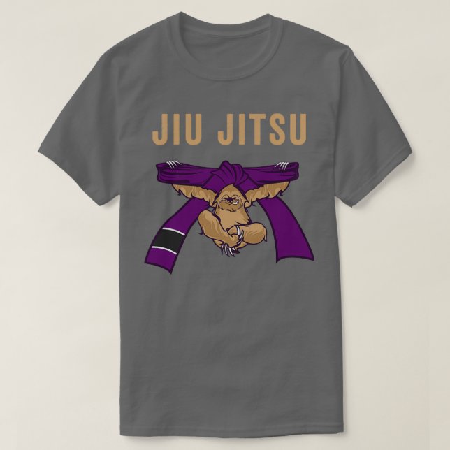 Jiu Jitsu BJJ Sloth Jiu Jitsu Lila Belt mit Tex T-Shirt (Design vorne)