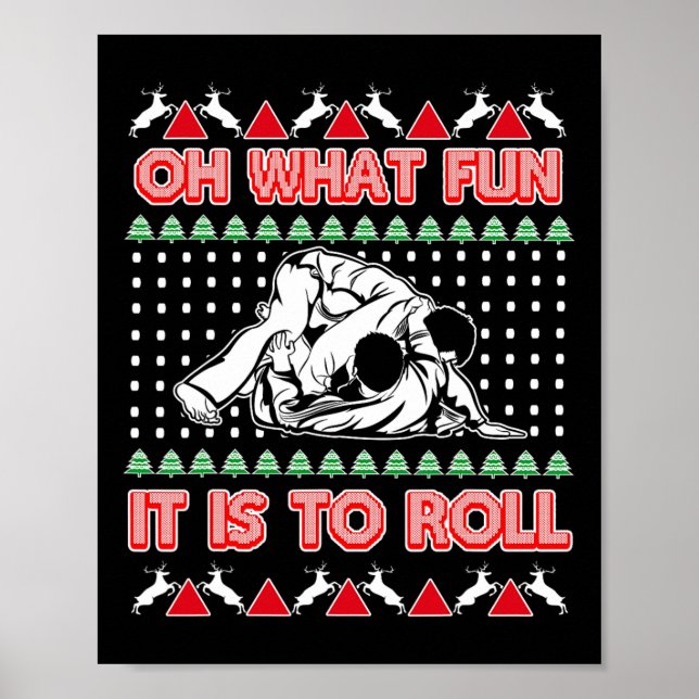 Jiu Jitsu Bjj Ugly Christmas Sweater Mma Funny Xma Poster (Vorne)