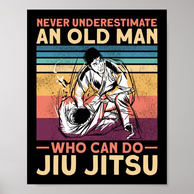 Jiu Jitsu Bjj unterschätzt nie einen alten Mann, d Poster (Vorne)