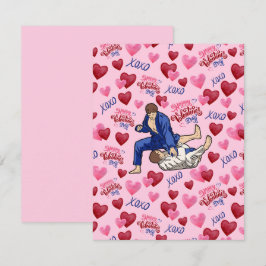 Jiu Jitsu BJJ Valentine’s Day Card in Pink Mitteilungskarte