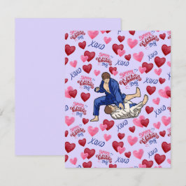 Jiu Jitsu BJJ Valentine’s Day Card in Purple Mitteilungskarte