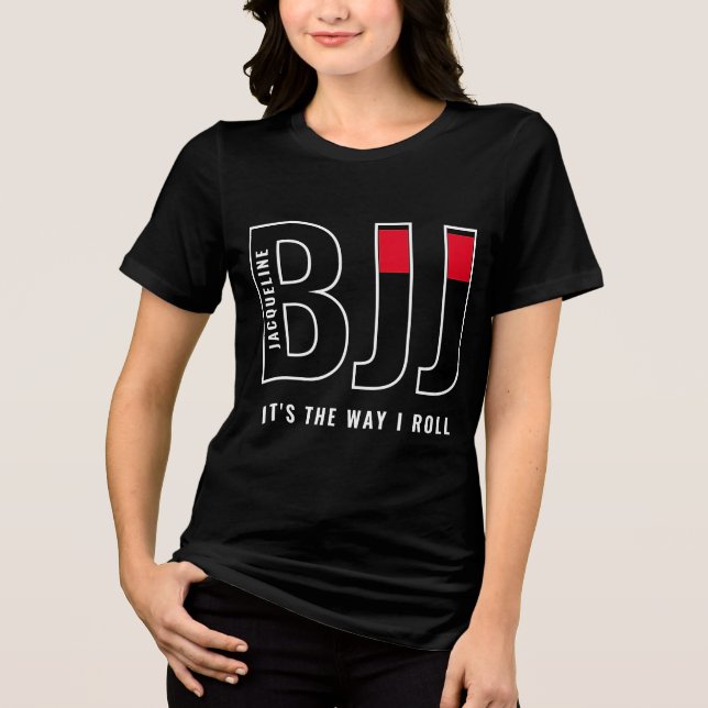 Jiu Jitsu Black Belt von personalisierter BJJ-Frau Tri-Blend Shirt (Vorderseite)