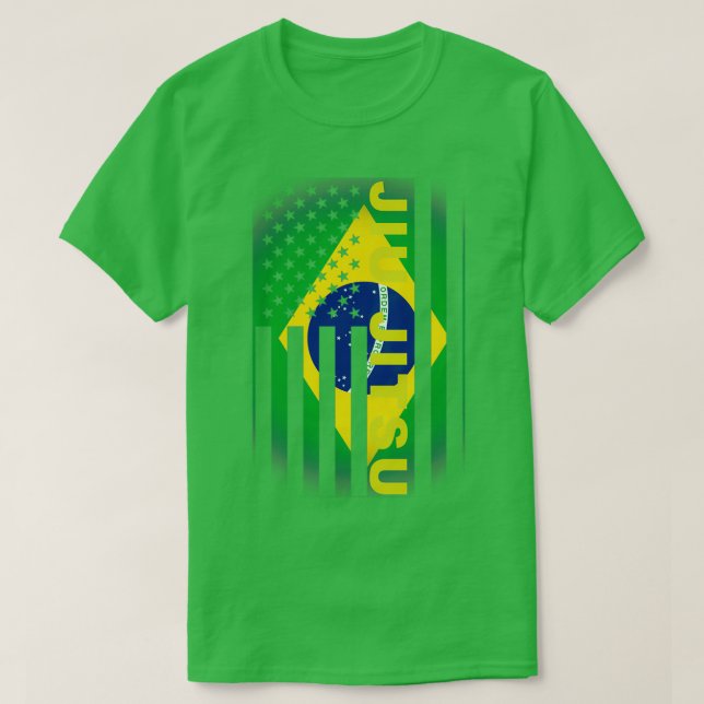 Jiu Jitsu Brazilian United Staaten Flag 7 T-Shirt (Design vorne)