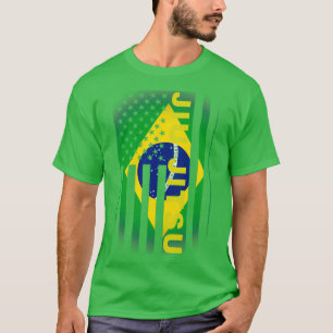 Jiu Jitsu Brazilian United Staaten Flag 7 T-Shirt