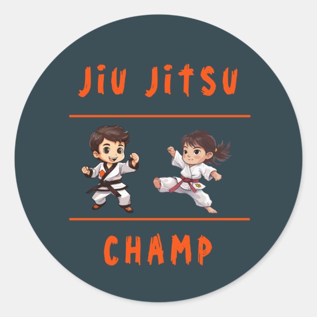 Jiu Jitsu Champ Birthday Party Sticker (Vorderseite)