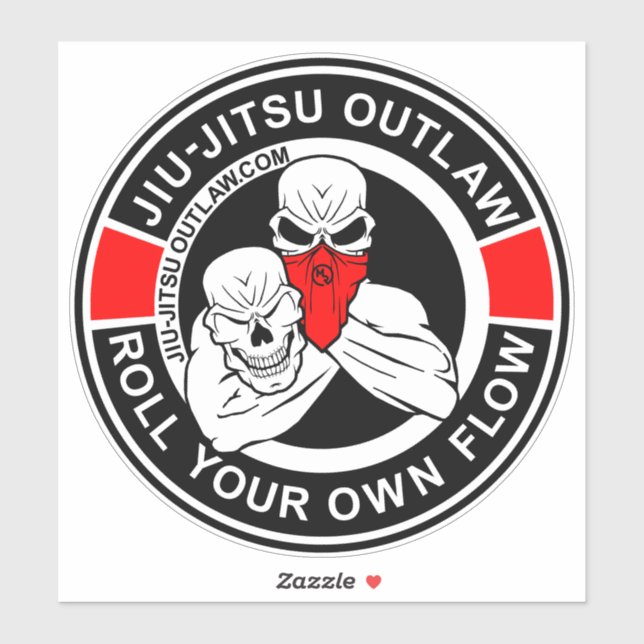 Jiu-Jitsu Circle - BlackRed-2D Aufkleber (Blatt)