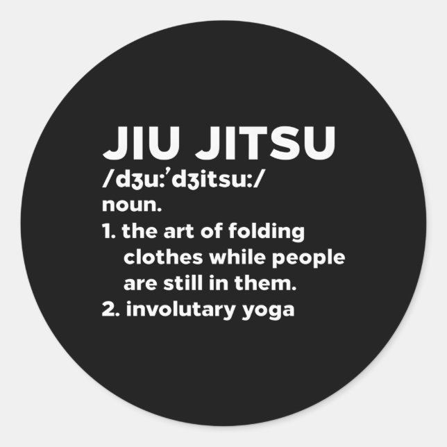 Jiu Jitsu Definition Bjj Brazilian Mial Runder Aufkleber (Vorderseite)