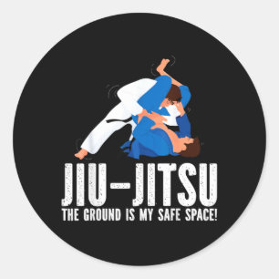 Jiu-Jitsu Der Boden Ist Sicherer Raum Lustige Neuh Runder Aufkleber