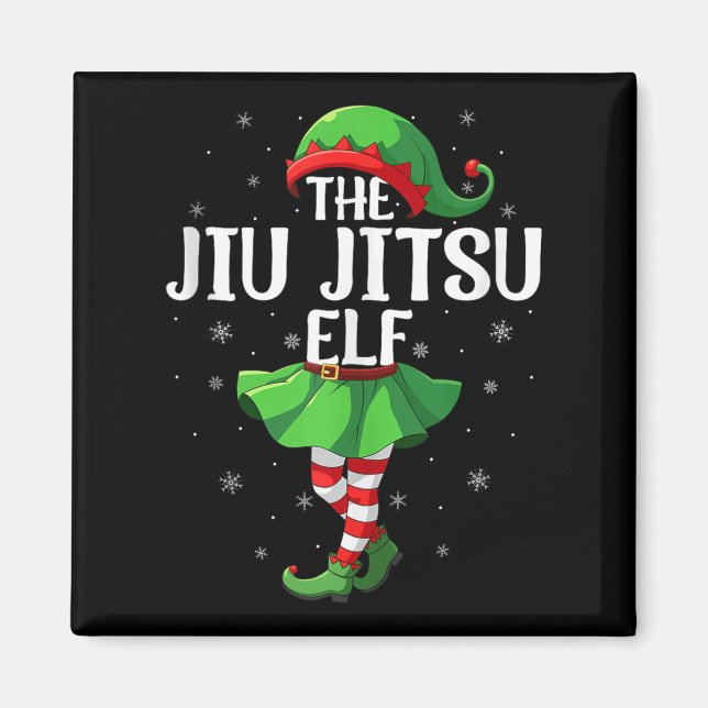 Jiu Jitsu Elf Christmas Girls Women Elf Squad Xmas Magnet (Vorne)