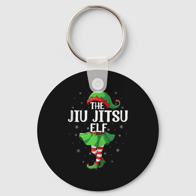 Jiu Jitsu Elf Christmas Girls Women Elf Squad Xmas Schlüsselanhänger (Vorderseite)