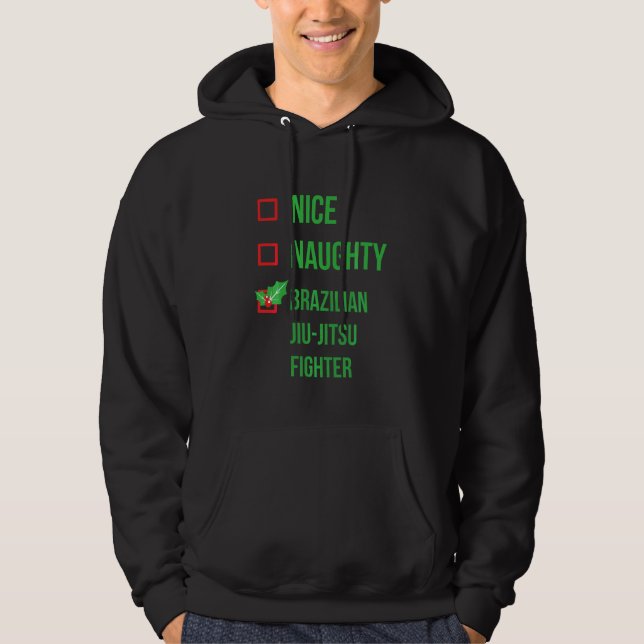 Jiu Jitsu Fighter Funny Pajama Weihnachten Hoodie (Vorderseite)